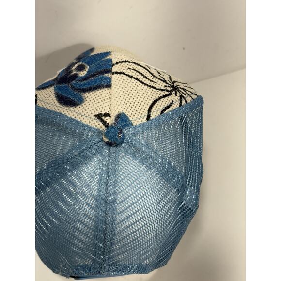Von Dutch Floral Blue White Mesh Trucker Hat Adjustable Snapback Mesh Y2K RARE main image 8